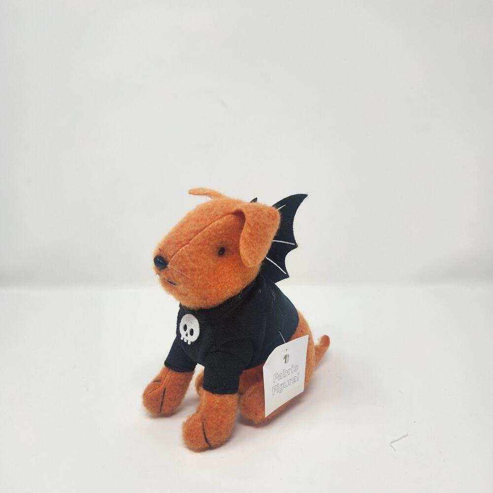 Orange/Black Bat Halloween Fabric Figural Dog